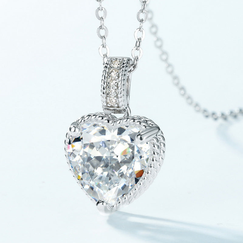 S925 Sterling Silver High-Carbon Stone Pendant Necklace