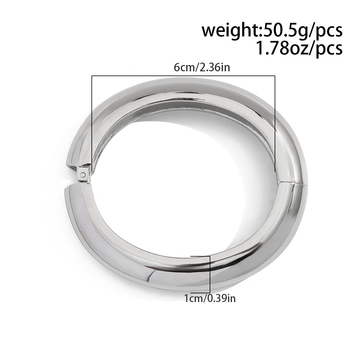 Planderful Vienna Verve Statement Bracelet For Women With Geometric Spring Buckle Bold Glossy Wide Cuff