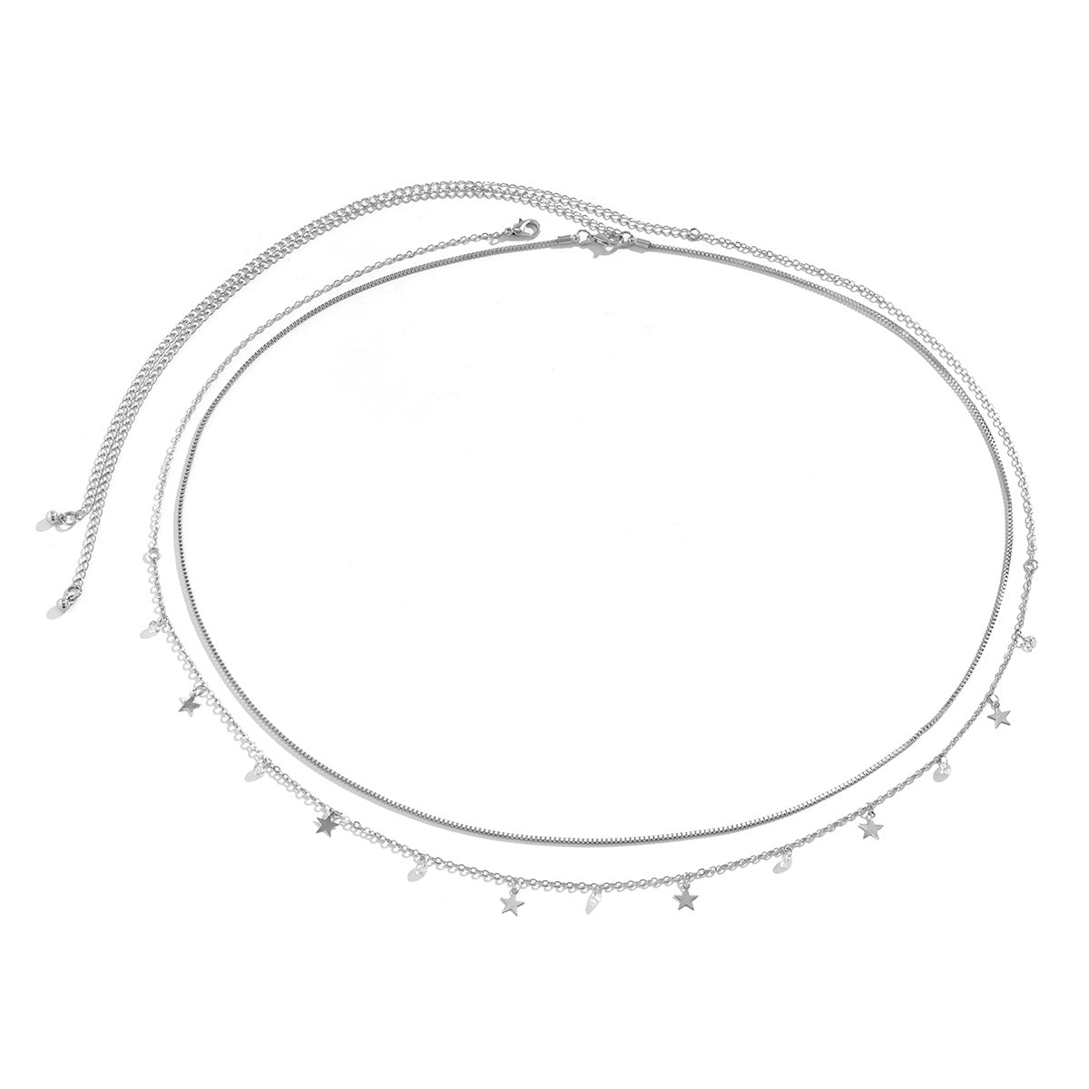 Elegant Sequin Box Chain Jewelry Set with Waist Chain