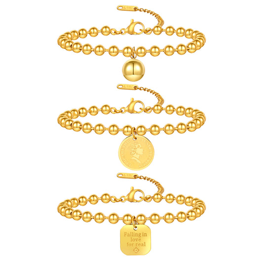 Ladies Stainless Steel Bracelet 18K Gold Fashion Personalized