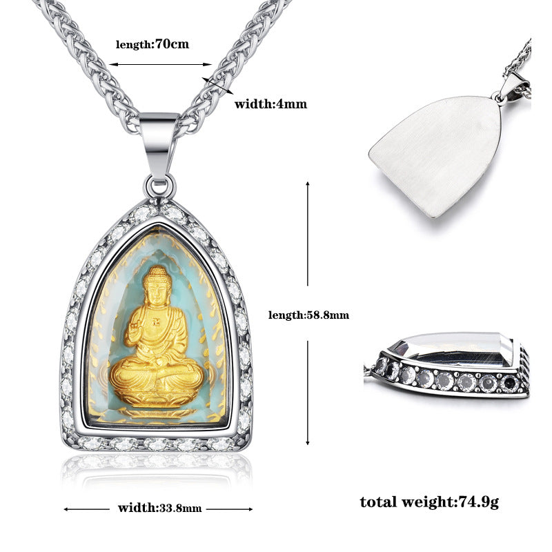 Steel Necklace – Statement Zodiac Amulet