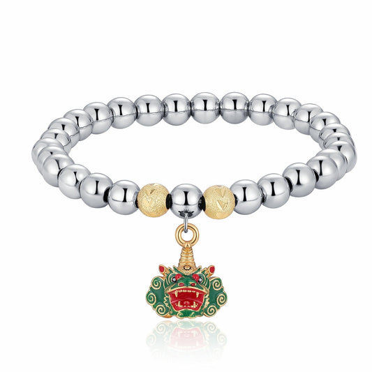 Steel Bracelet – Elegant Kirin Beaded Bracelet