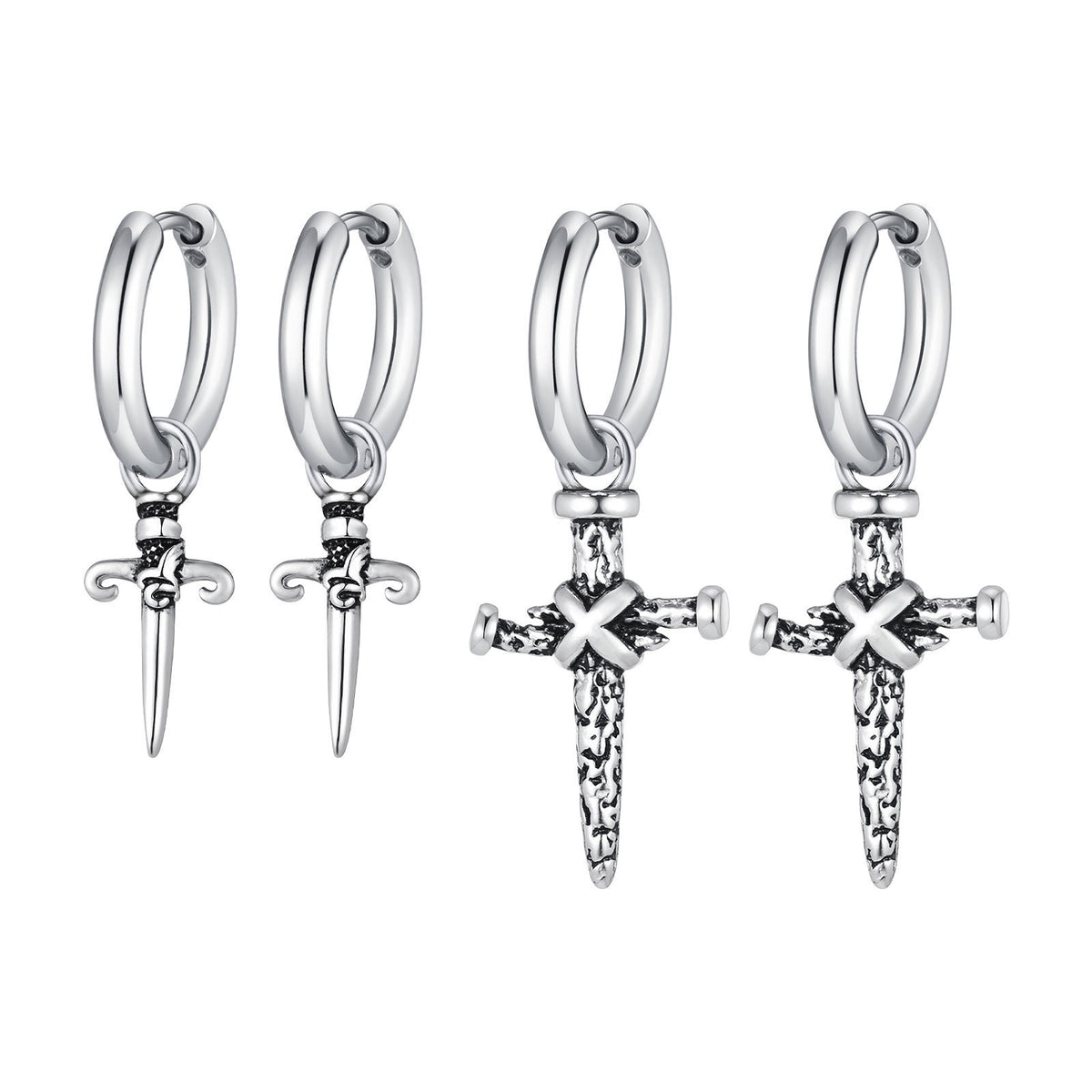 Vintage Cross Single Earrings — Two Designs