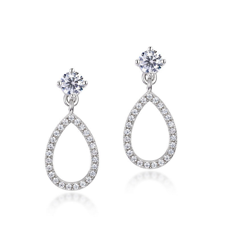 S925 Sterling Silver Moissanite Geometric 4 × 4 mm Stud Earrings