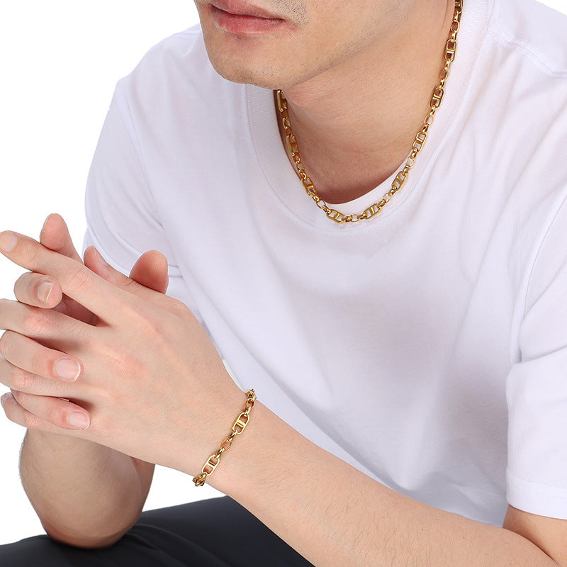 Hipster Hip Hop Japanese Chain Necklace Bracelet For Men