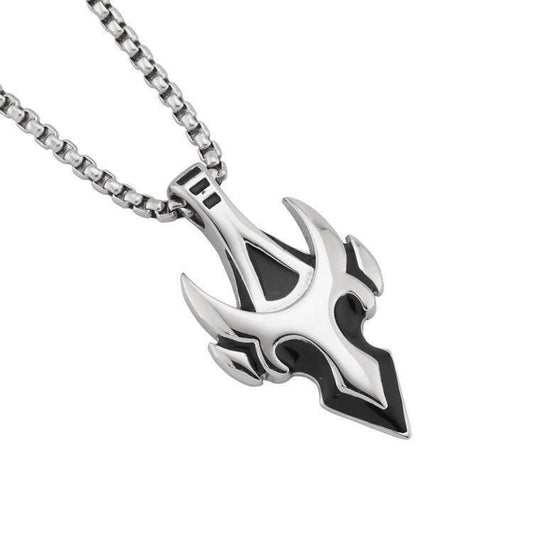 Planderful Jewelry Gothic Cross Necklace Steel Pendant Vintage Flame Anchor Style