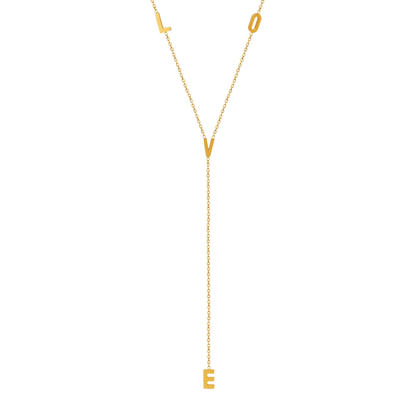Fresh Love Letter Tassel Pendant Necklace: Dainty Gold-Plated Korean Jewelry
