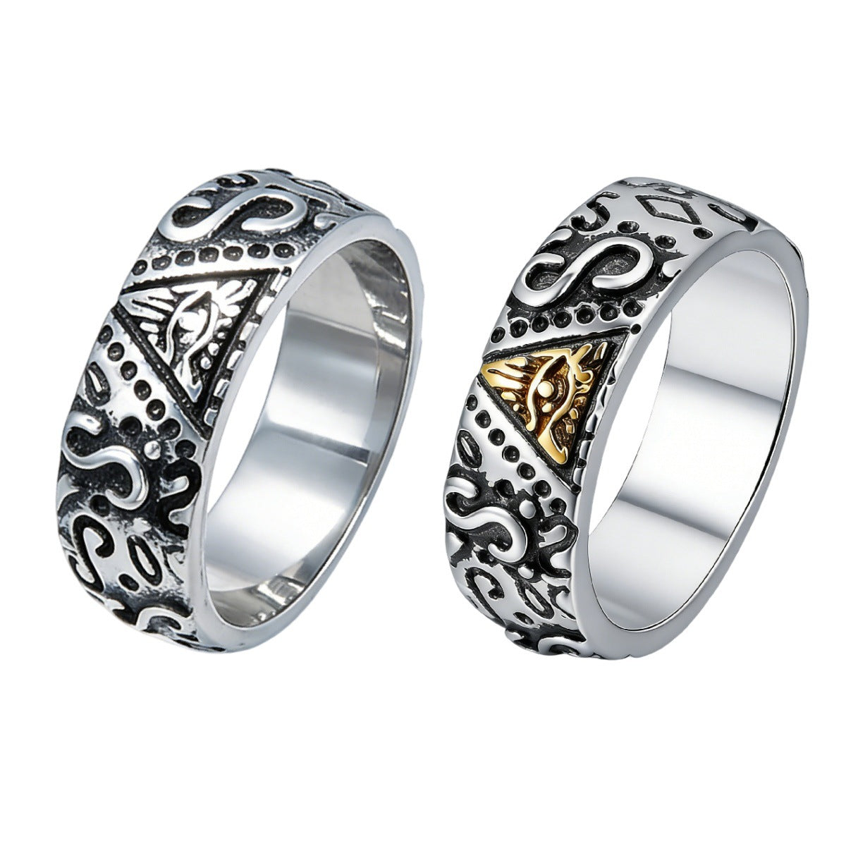 Planderful Omniscient Eye Vintage Ring Unisex Titanium Steel Protection Symbol Jewelry Ideal Gift For All