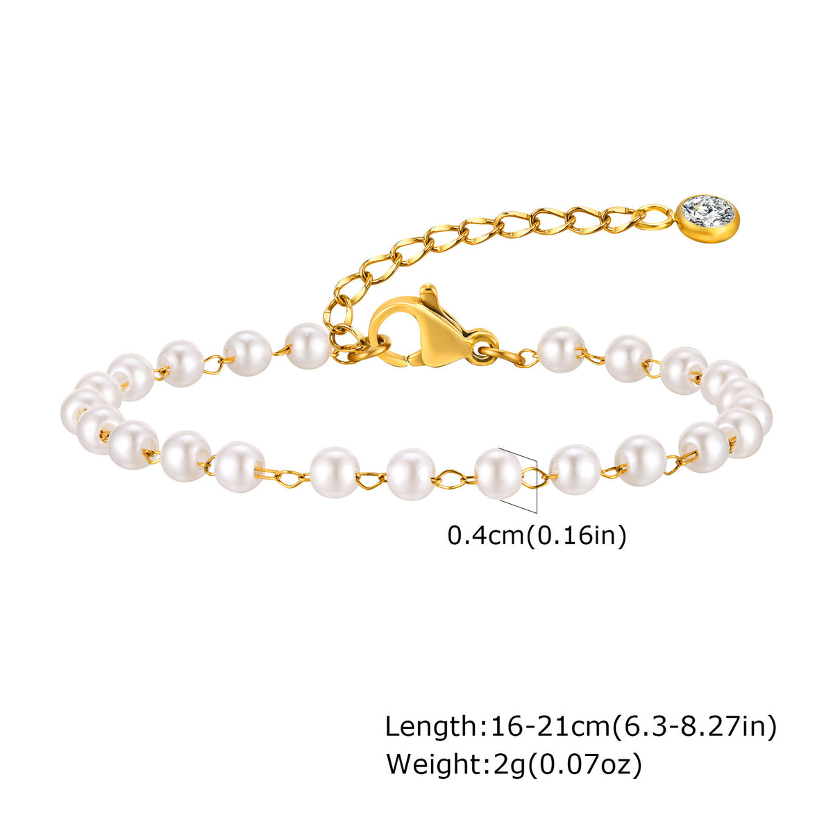 Pearl Stainless Steel Bracelet Unisex