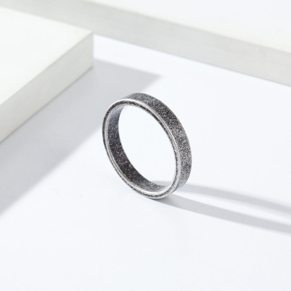 Cross-Border Cold Neutral Wind 4mm Titanium Steel Ring