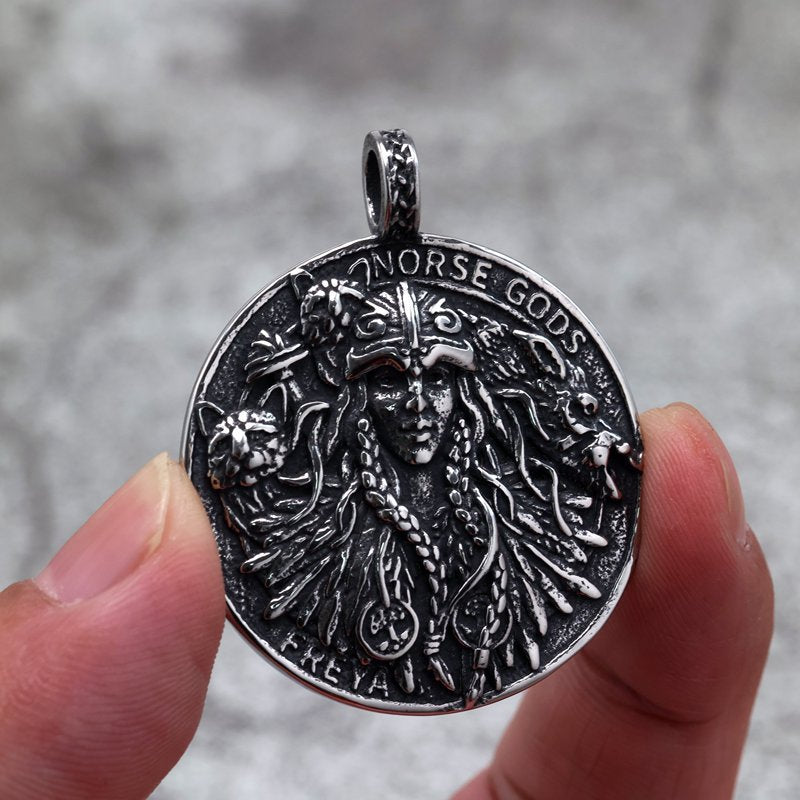 Viking Pendant Retro Stainless Steel Unisex Double Sided Norse Totem Necklace Planderful Norse Legacy