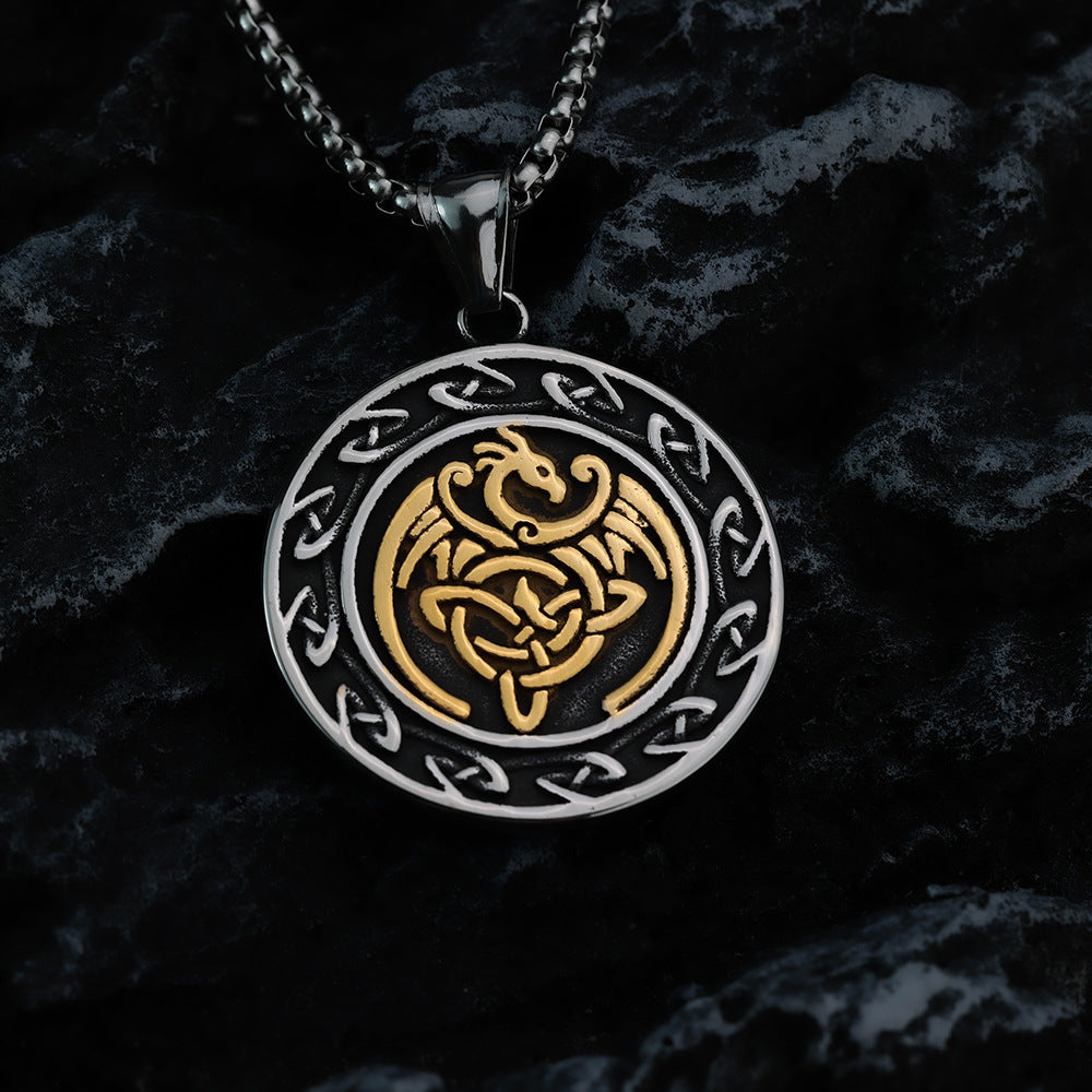 Vintage Stainless Steel Men's Pendant Necklace
