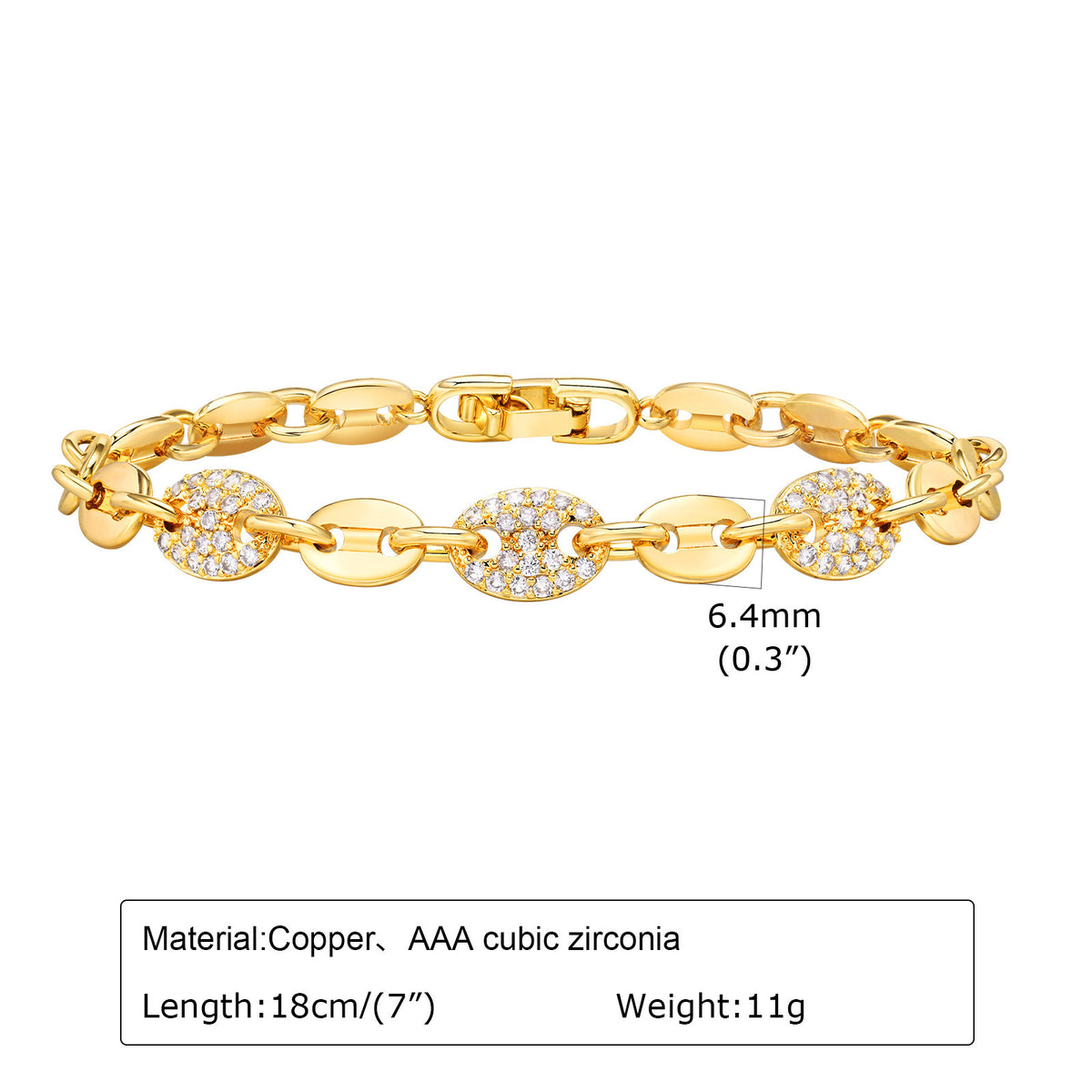 Heart Flower Zircon Stainless Steel Bracelet for Women