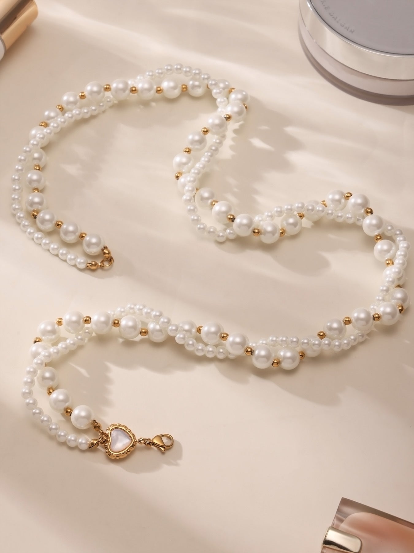 Planderful Traceless Shell Bead Double Necklace For Moms