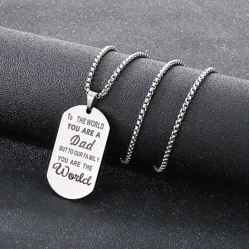 Planderful Stainless Steel Dad Pendant Personalized Gift