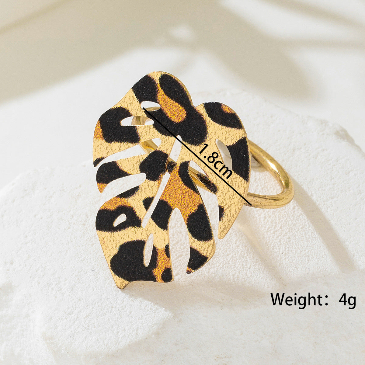 Wild Leopard Print Geometric Women's Ring by Planderful