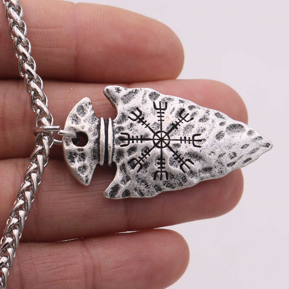 Norse Legacy Viking Compass Rune Necklace for Men