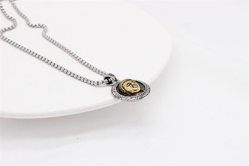 Planderful Tathagata Buddha Pendant Titanium Steel Unisex Spiritual Protection Jewelry