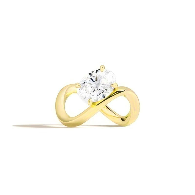 Infinity 8-Character Ring Men's and Women's Custom S925 Sterling Silver Moissanite Gold Ring
