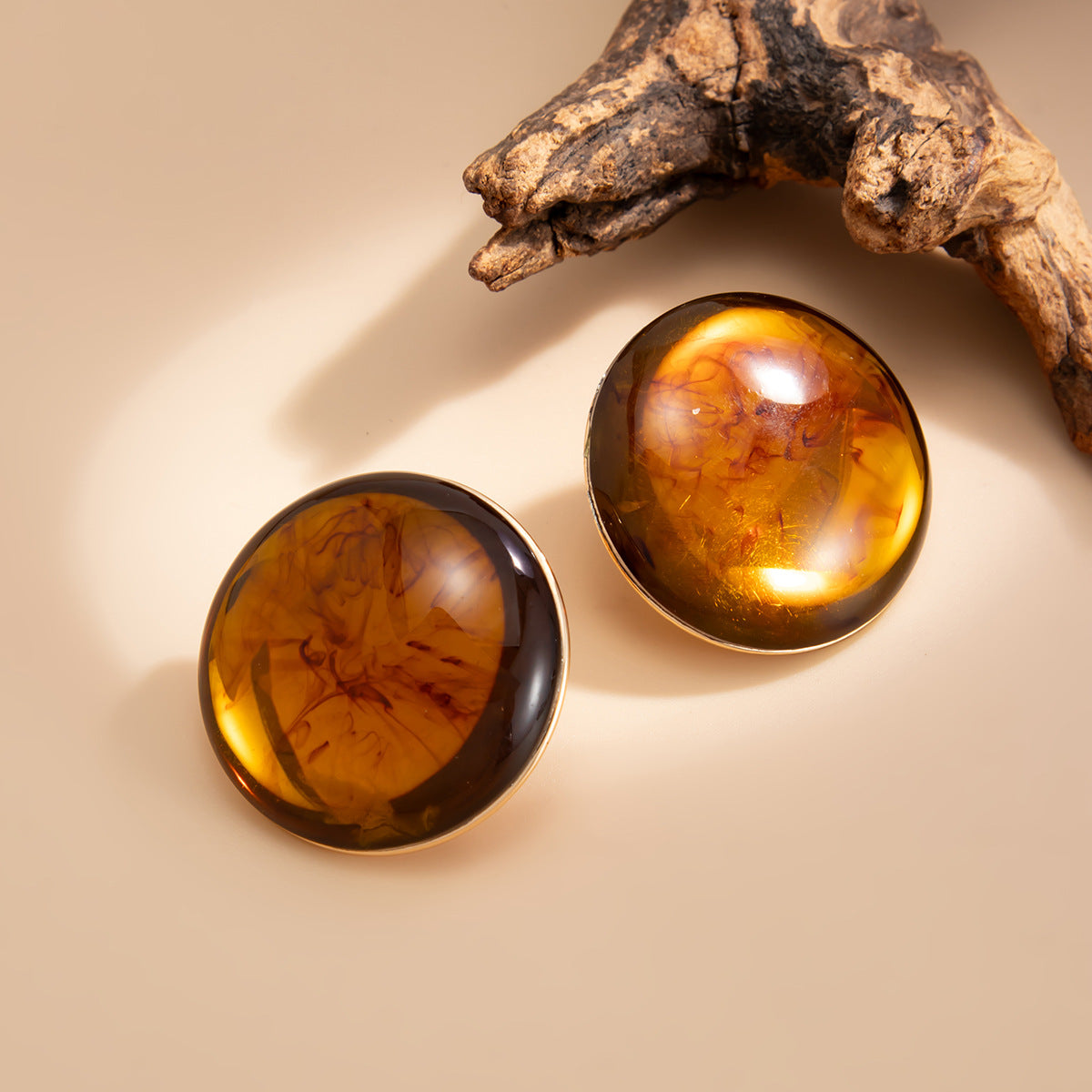 Planderful Vienna Verve Medieval Style Elegant Geometric Stone Stud Earrings For Women