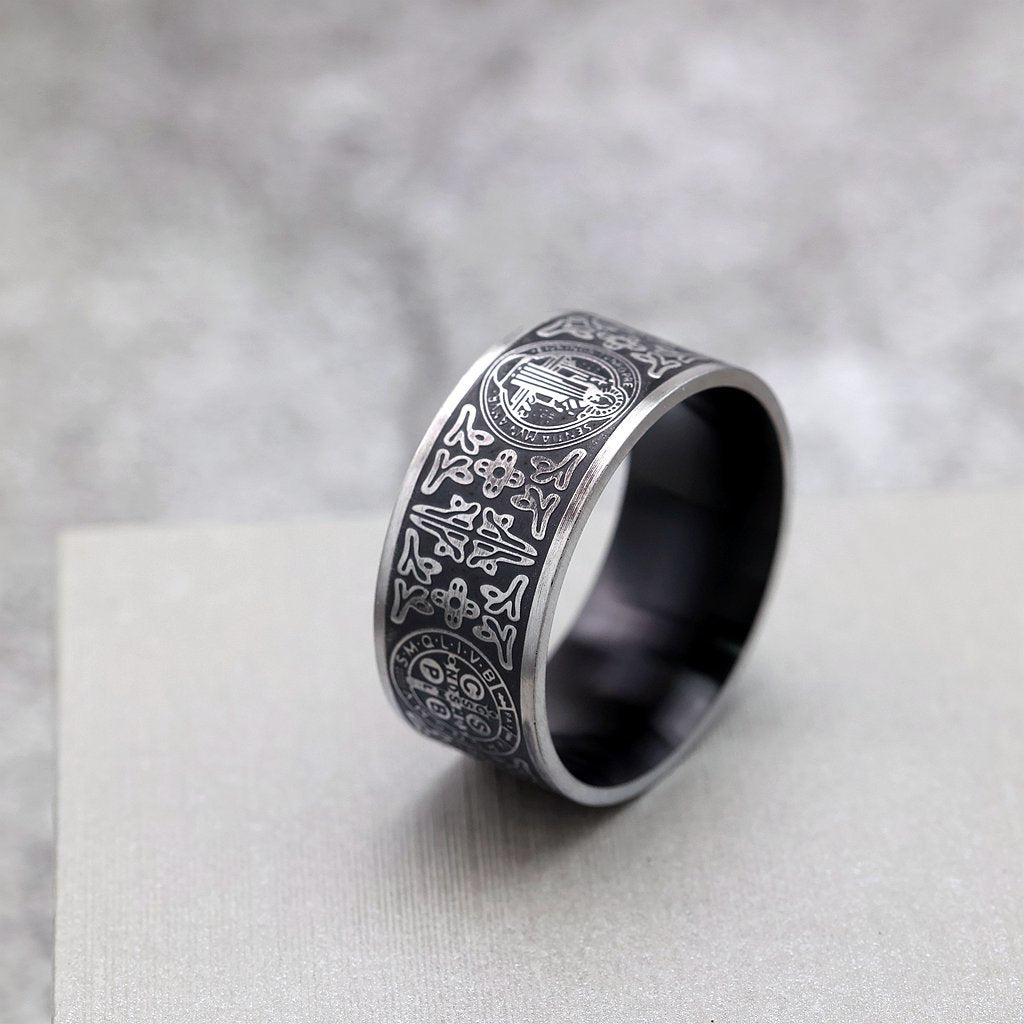 Vintage Cross Stainless Steel Men's Ring