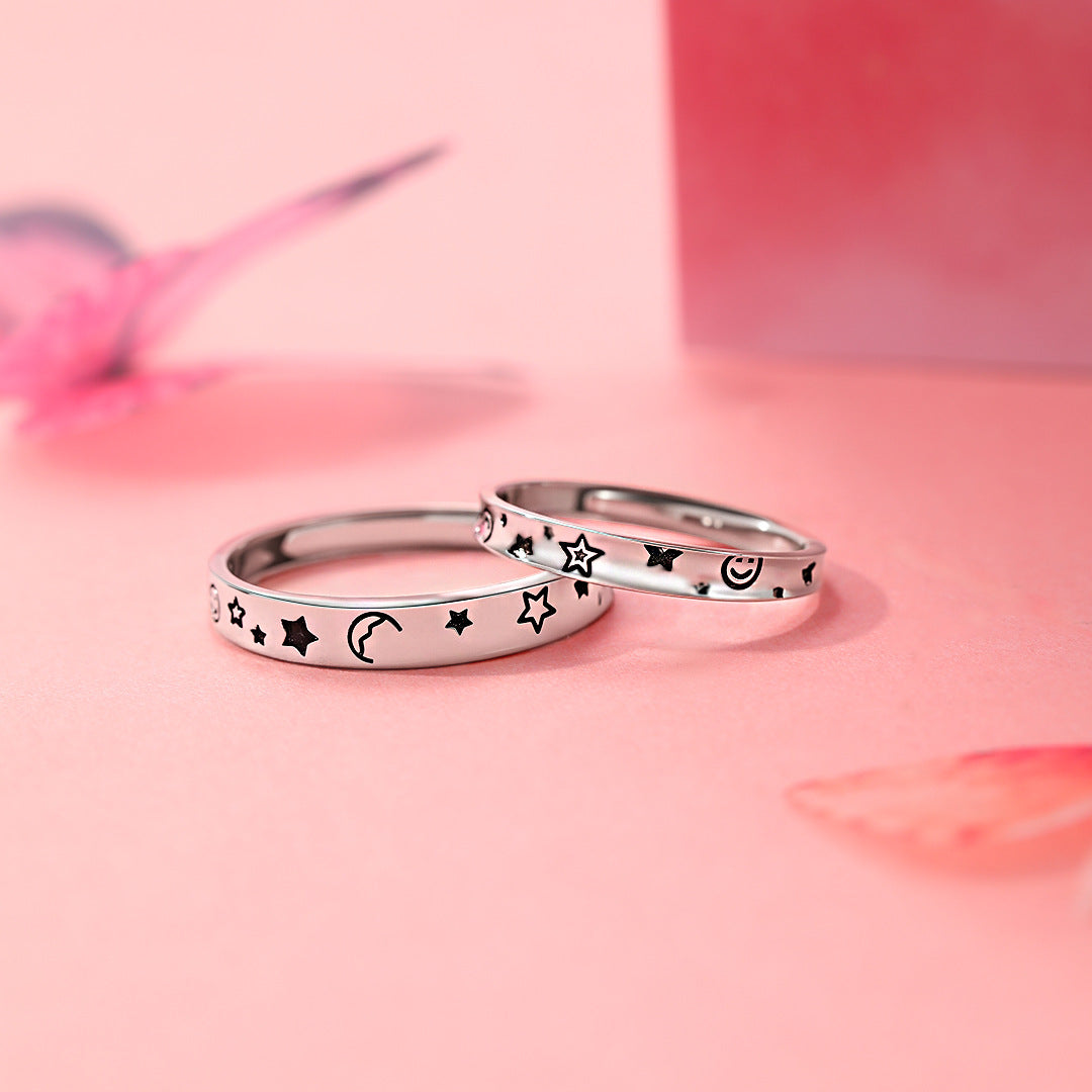 Star Moon S925 Sterling Silver Ring