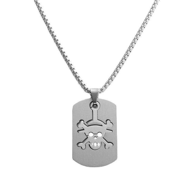 Trendy Men's Personalized Titanium Steel Skull Pendant Necklace - Retro Style by Planderful