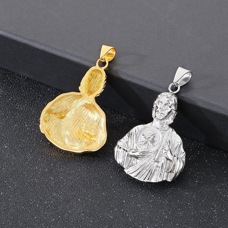 Planderful Retro Portrait Pendant St Jude Men Stainless