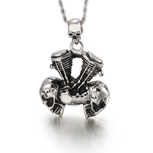 Men's Titanium Steel Skull Pendant with a Bold Personality