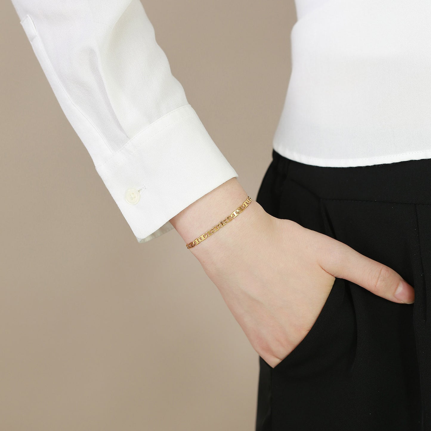 Jewelry Wholesale Stainless Steel Japanese Chain Bracelet Set