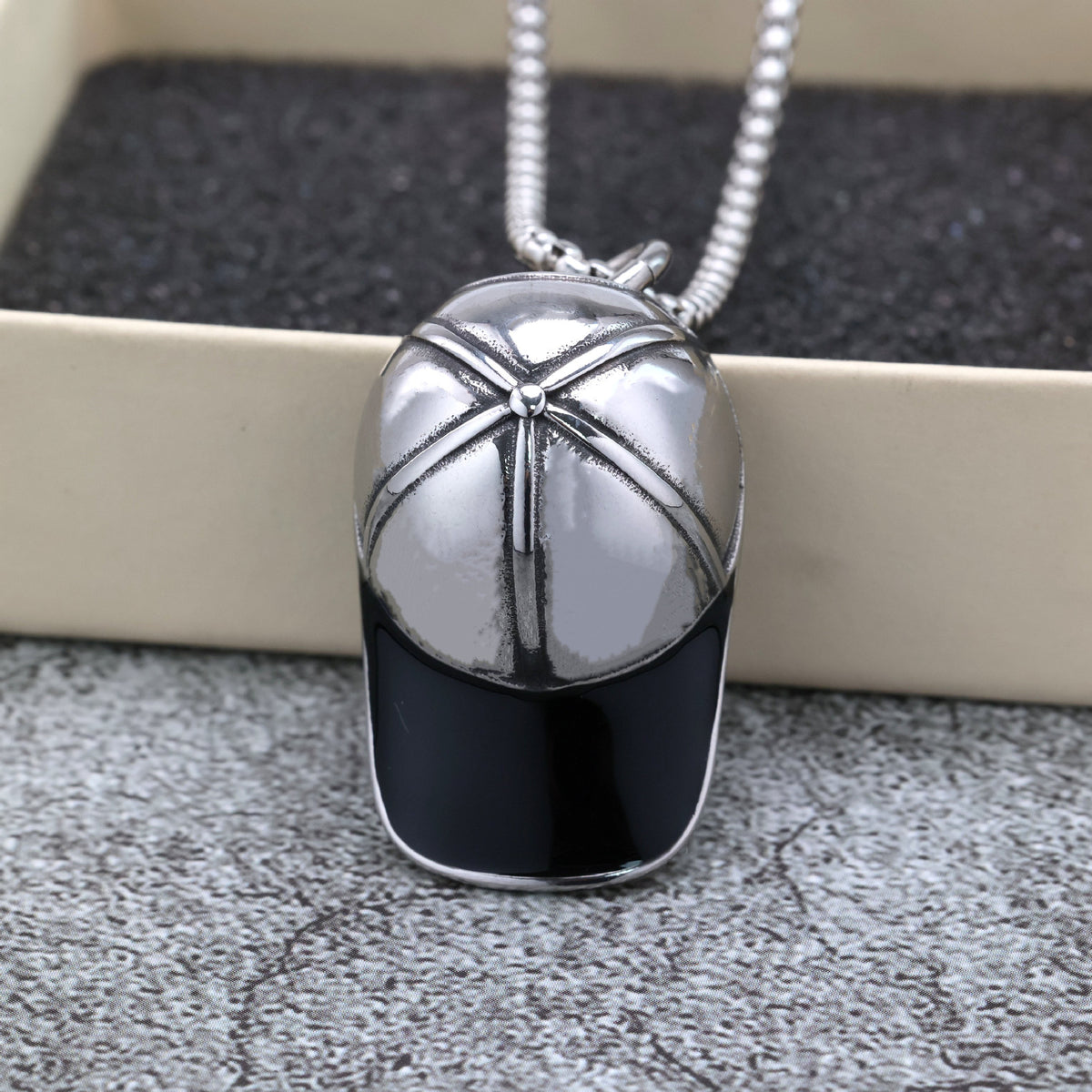 Vintage Stainless Steel Men's Pendant Necklace