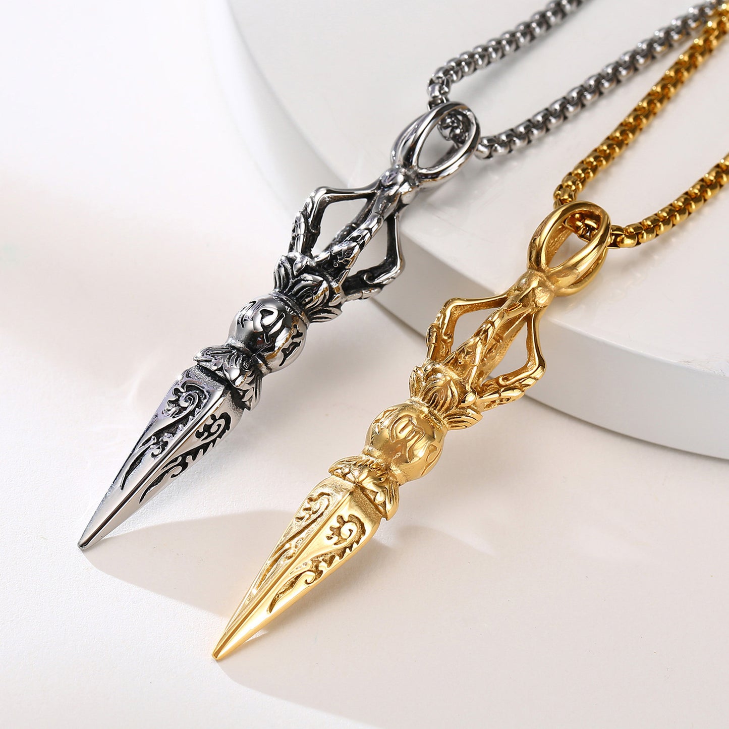 Titanium Steel Necklace Stainless Steel Magic Pestle Pendant