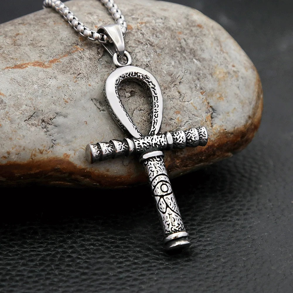 Eye of Horus Cross Stainless Steel Men's Pendant Necklace