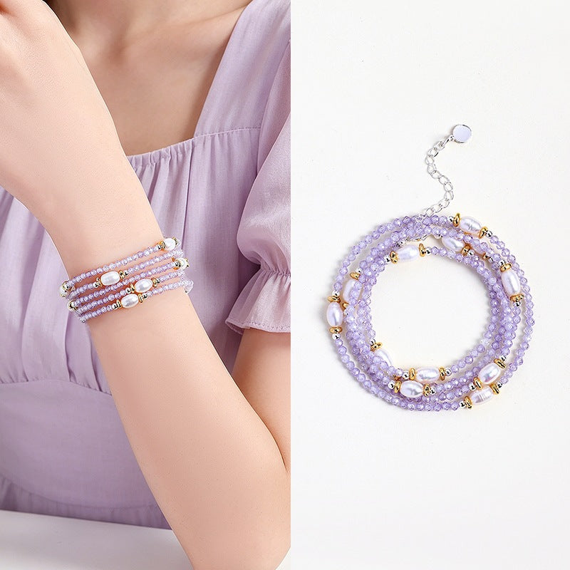 Freshwater Pearl Amethyst Lapis Lazuli Faceted Necklace