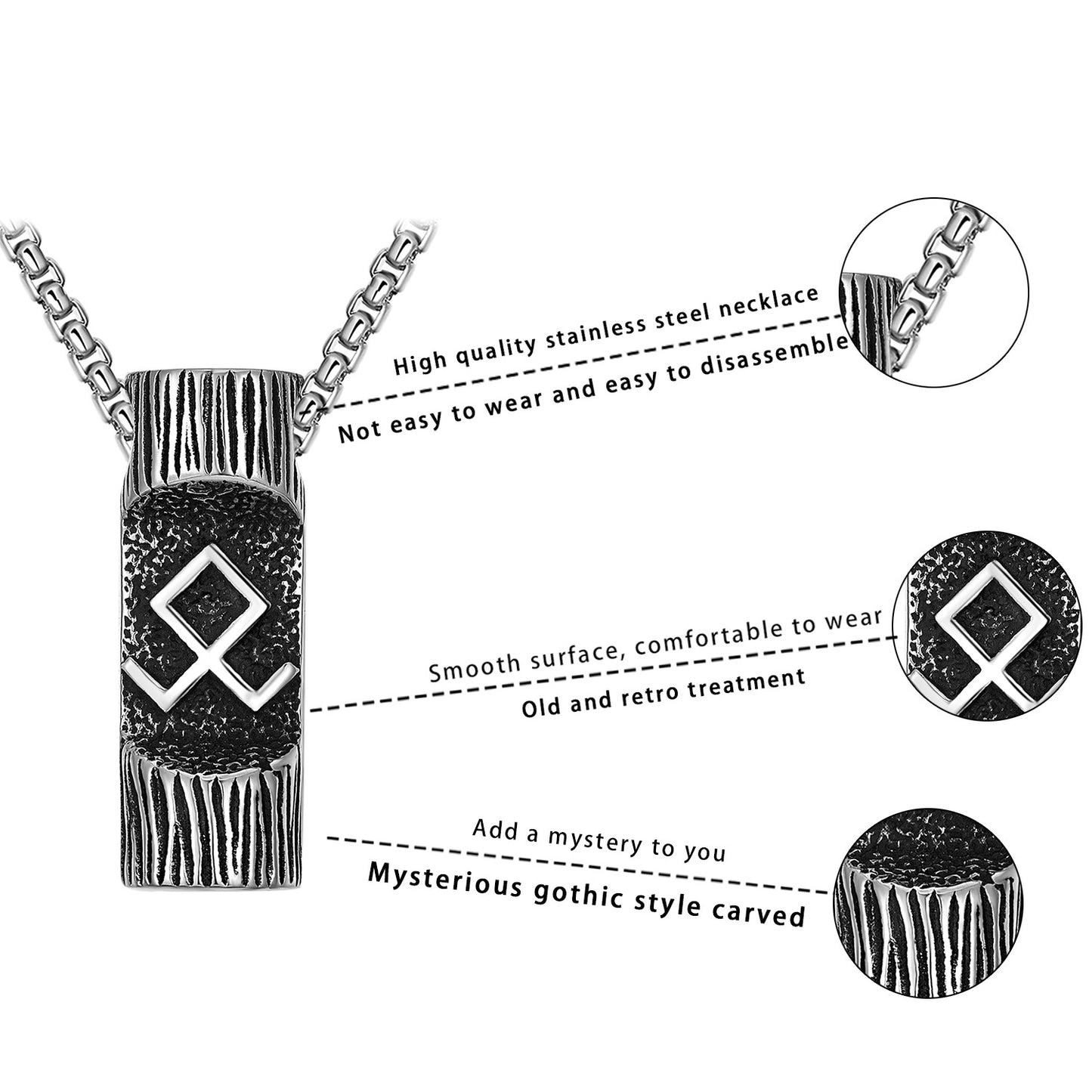 Steel Necklace - Elegant Viking Pendant