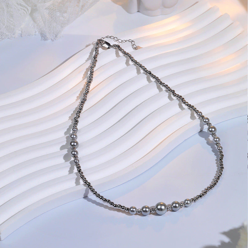 S925 Sterling Silver Freshwater Pearl Gypsy Necklace