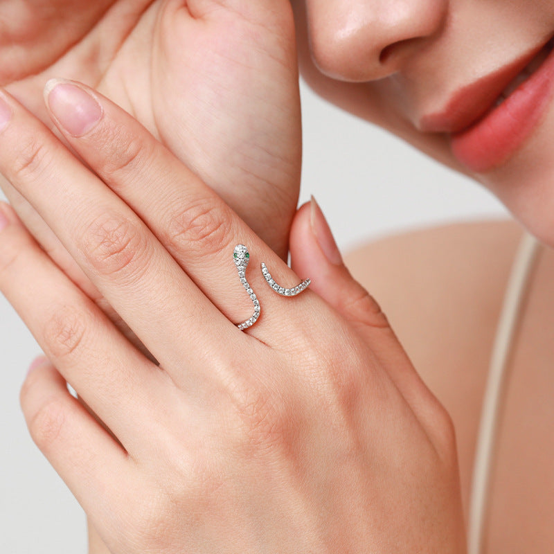 925 Sterling Silver Snake Star Earrings