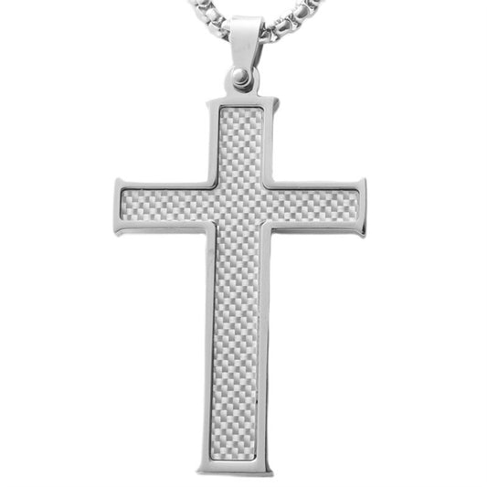 Personalized Retro Titanium Steel Cross Pendant Necklace for Men - Trendy Stainless Steel Design