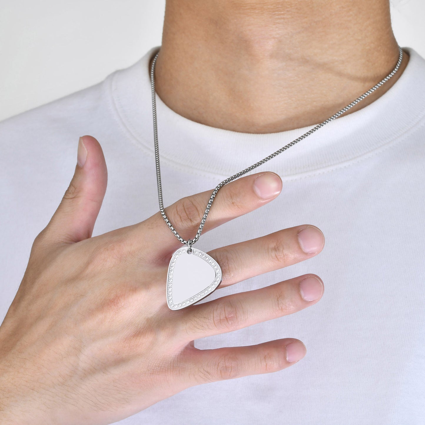 Men's Fashion Accessories Stainless Steel Guitar Pendant Black