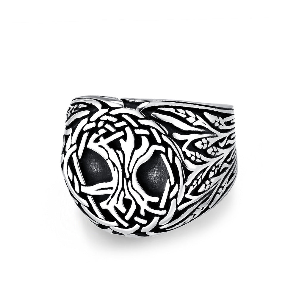 Nordic Viking Tree Of Life Stainless Steel Ring Stainless Steel Men's