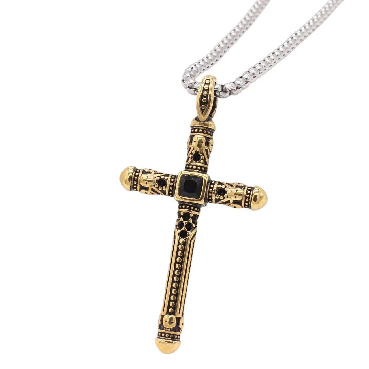 Planderful Jewelry Vintage Cross Pendant For Men Titanium Steel Elegant Everyday Accessory