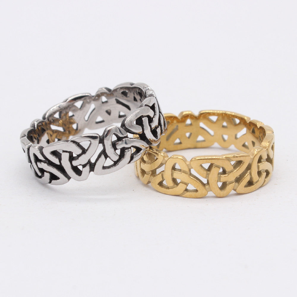 Planderful Steel Viking Celtic Ring For Men And Unisex Retro Protection Statement Size 7 To 12