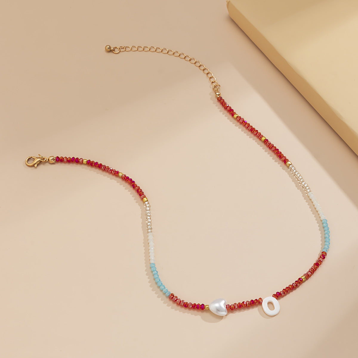 Planderful Crystal Shell Necklace Vienna Verve For Women With Imitation Pearl Geometric Letter O Statement