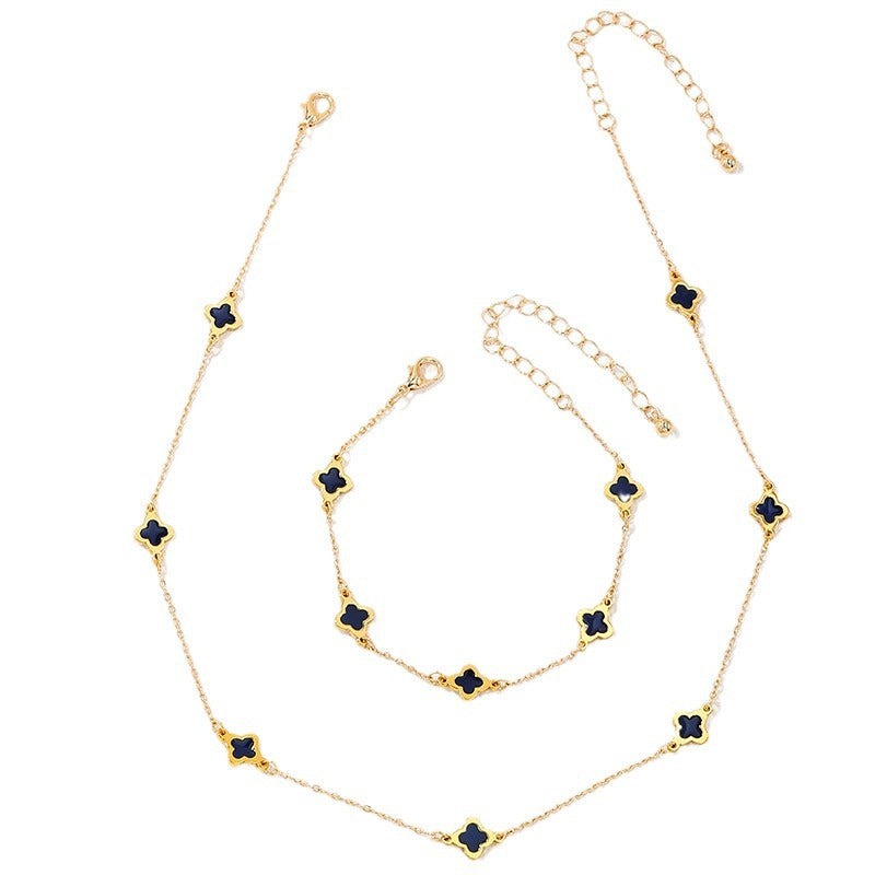 Luxe Four-Leaf Clover Jewelry Set - Elegant Vienna Verve Collection