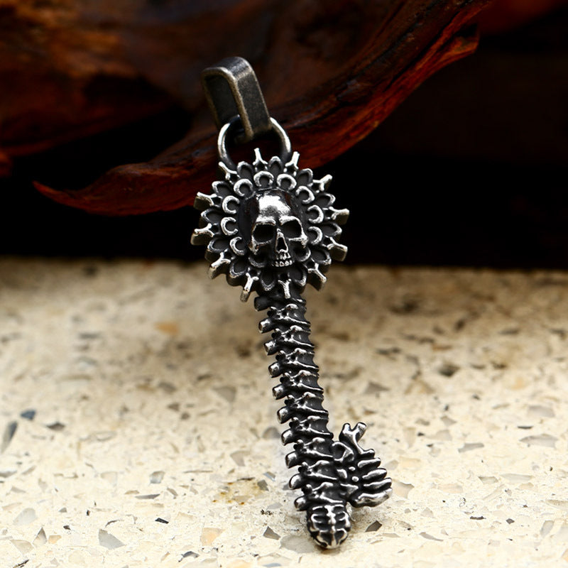 Titanium Steel Retro Skull Pendant for Men - European and American Style Wholesale Accessories