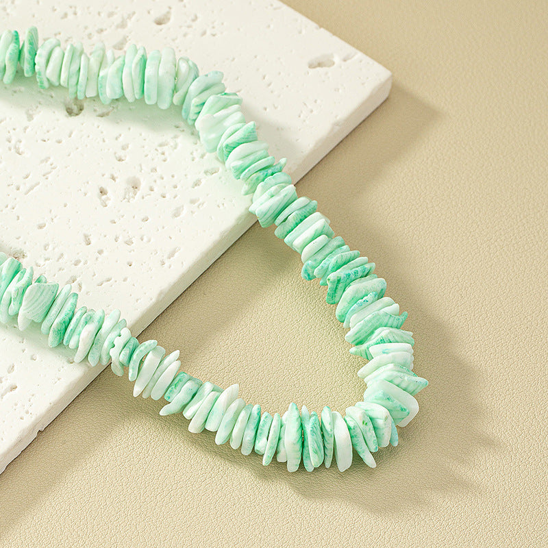 Retro Shell Holiday Necklace - Vintage Chic Clavicle Chain for Women