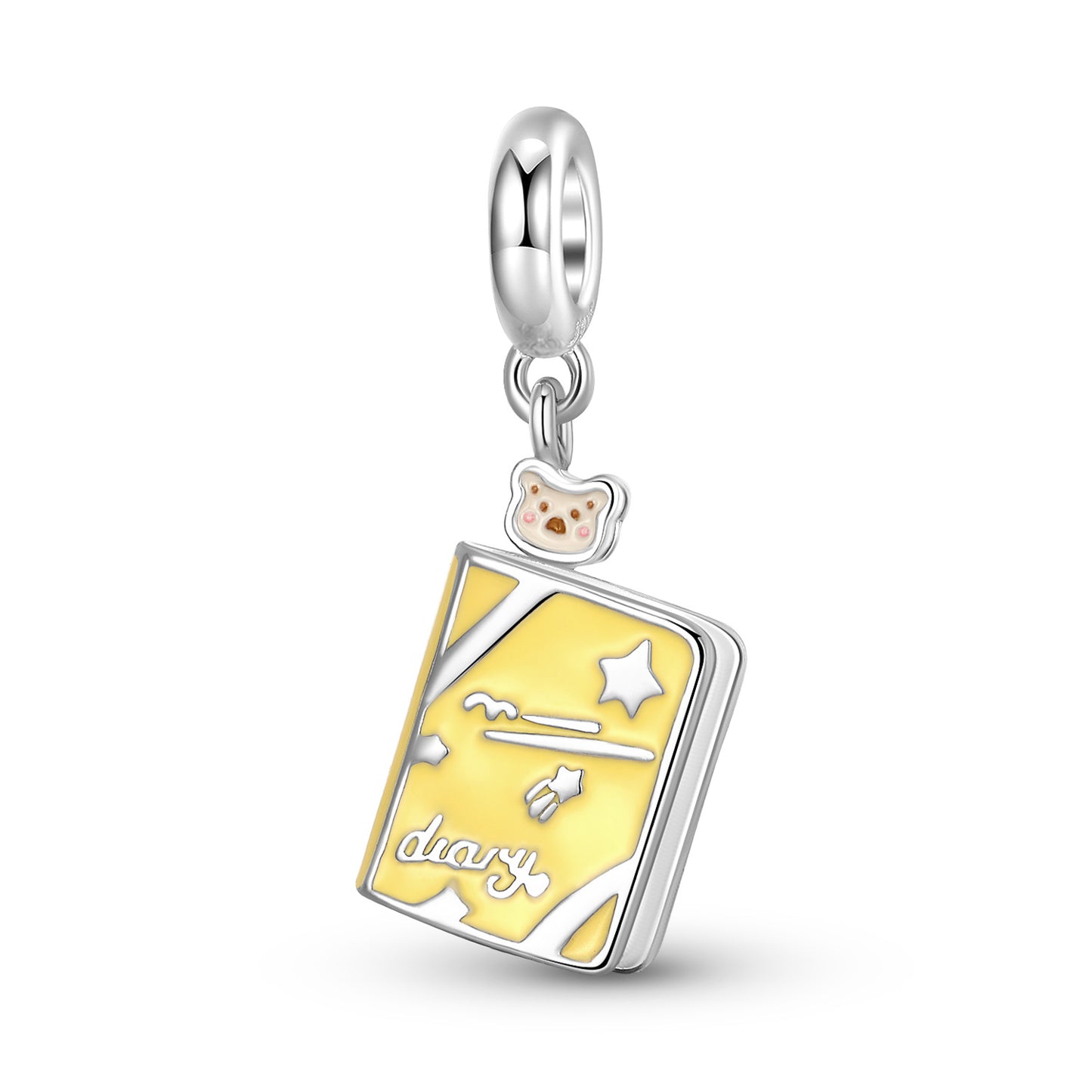 Planderful Everyday Genie – Creative Cute Bear Diary Pendant S925 Silver Jewelry