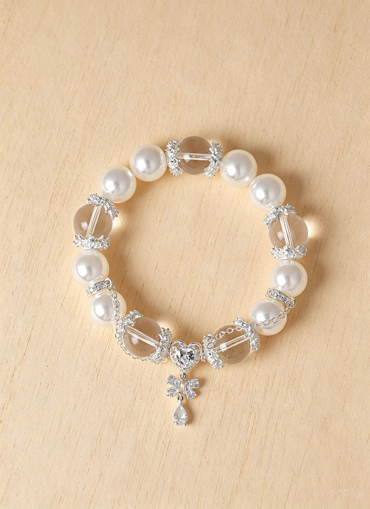 Rose Quartz Crystal Butterfly Heart Bracelet