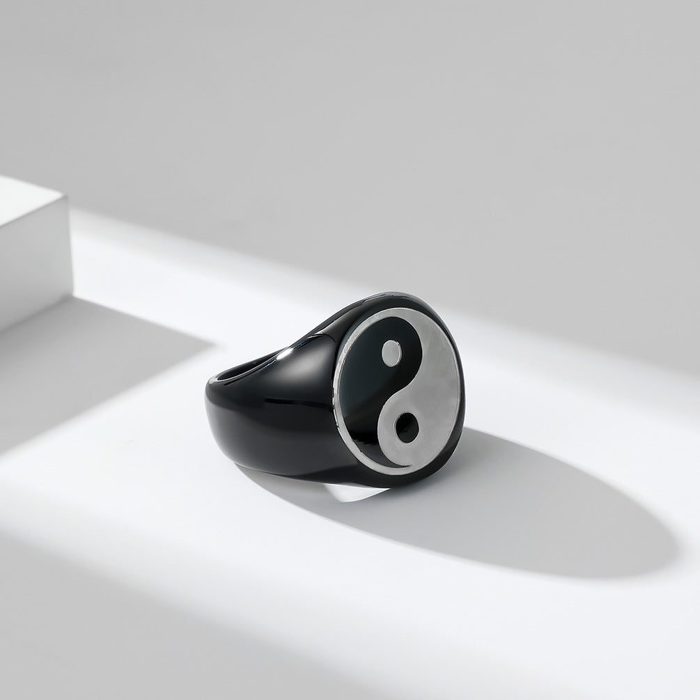 Cross-border Amazon Taiji Baguatu Titanium Steel Ring for Men