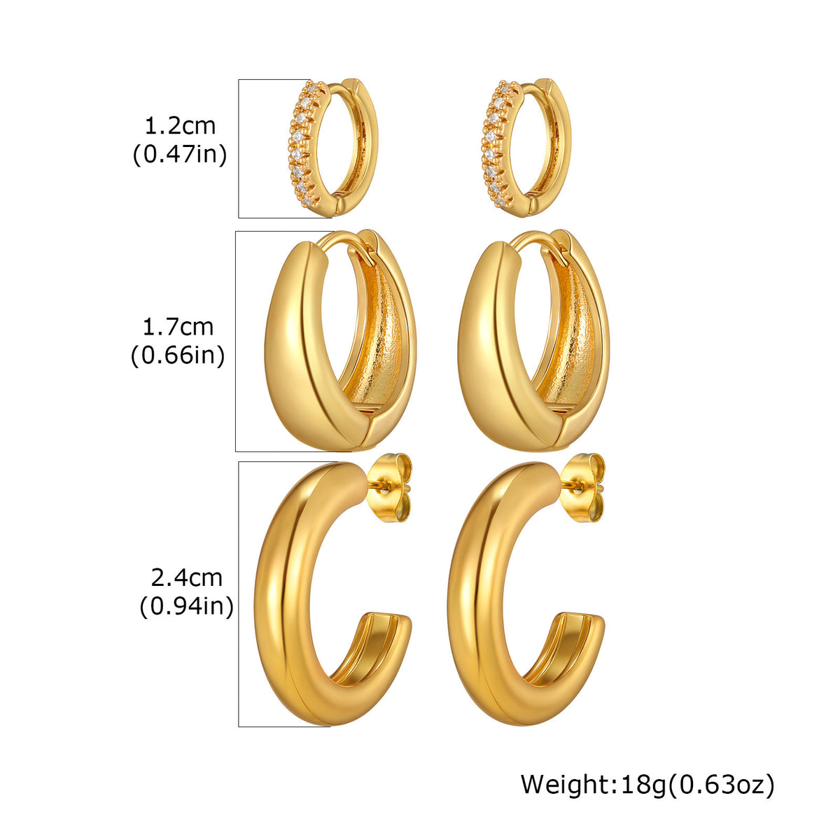 Stainless Steel Zircon Earrings
